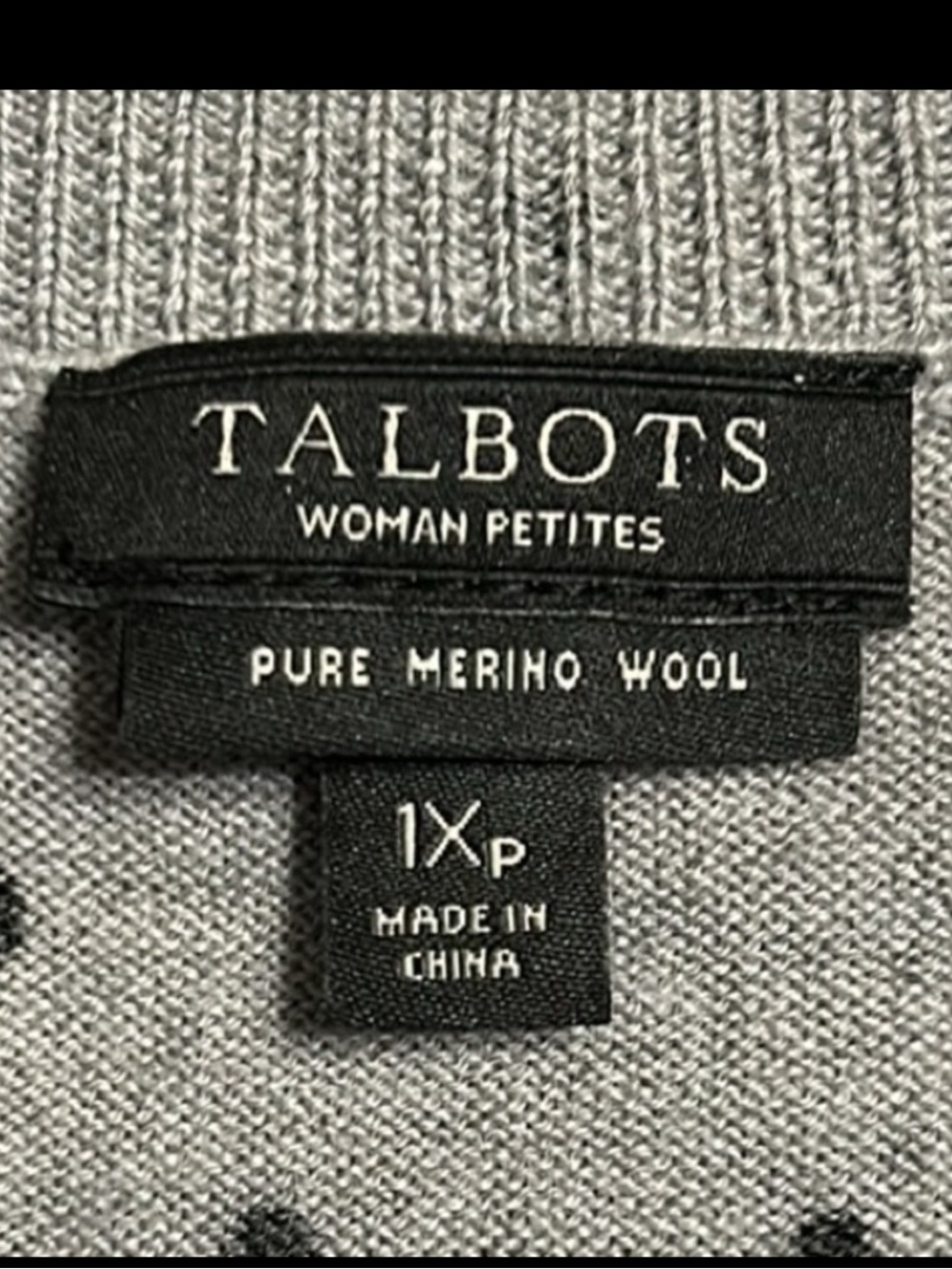 Talbots Merino Wool Polka Dot Cardigan Sweater Gray XLP Buttons Teacher
V - Picture 5 of 13